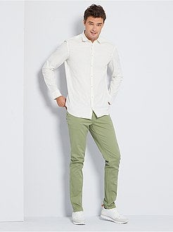 Taglie forti Uomo - Pantaloni chino slim puro cotone L36 + 1 m 90 - Kiabi