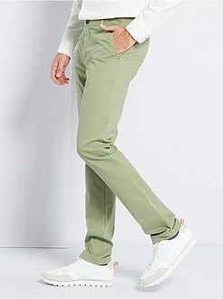 Taglie forti Uomo - Pantaloni chino slim puro cotone L36 + 1 m 90 - Kiabi