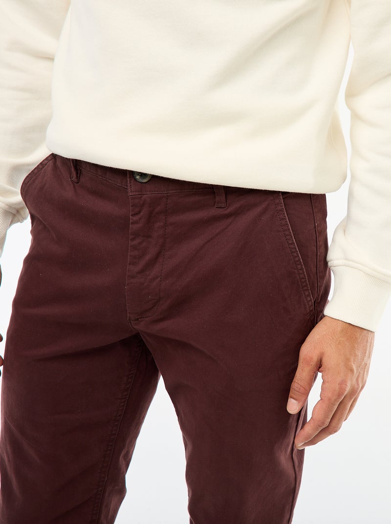 Pantaloni chino slim Rosso - Kiabi
