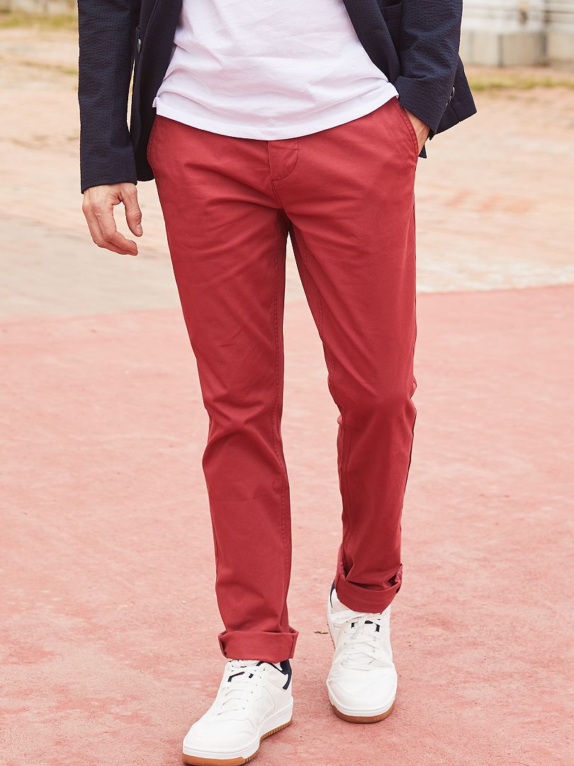 Pantaloni chino slim rosso - Kiabi