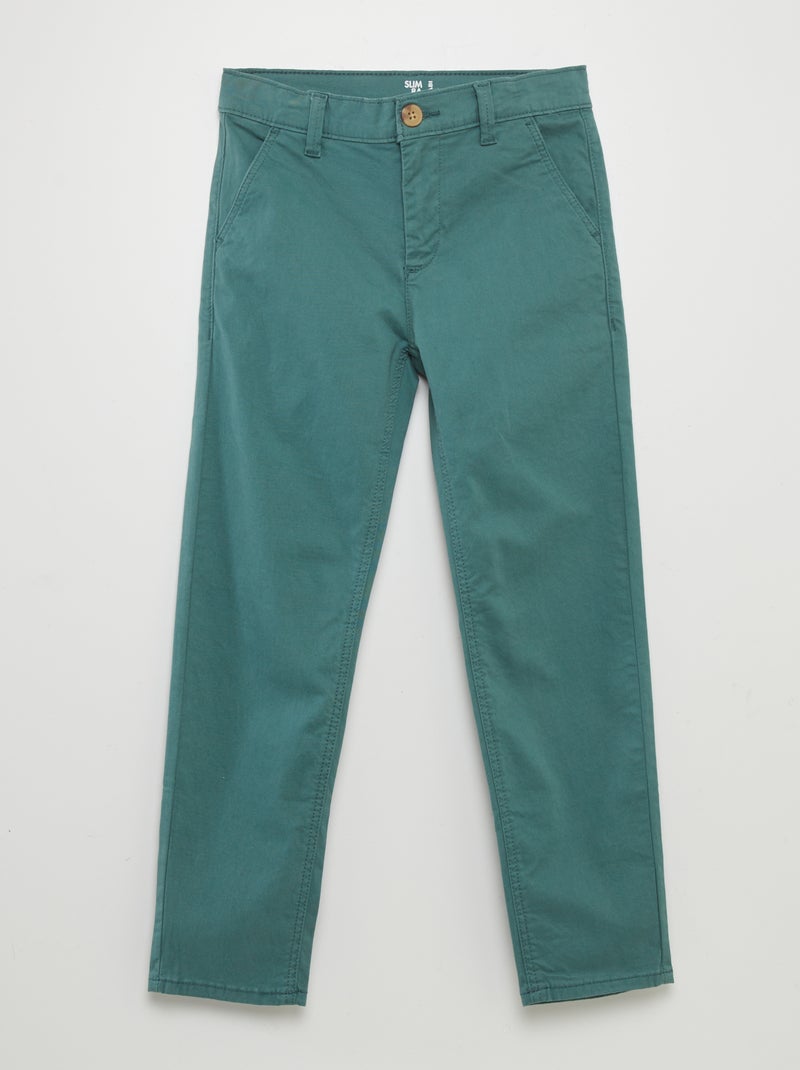 Pantaloni chino slim VERDE - Kiabi