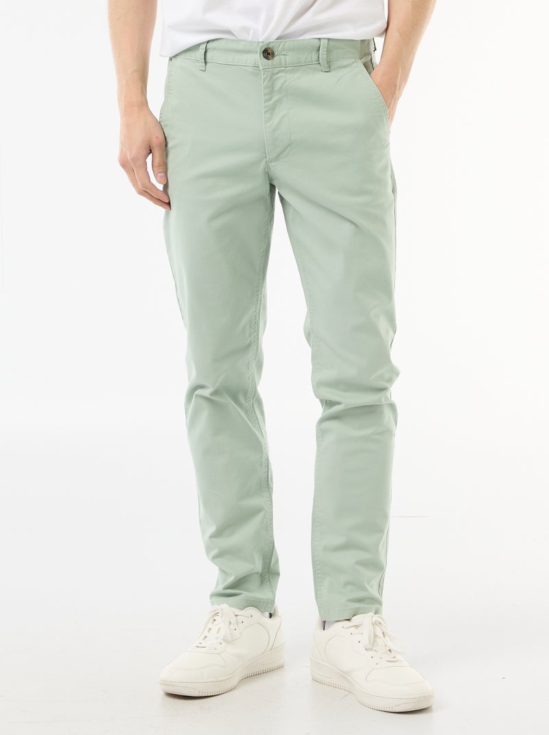 Pantaloni chino slim Verde - Kiabi