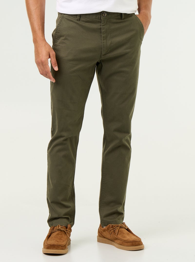 Pantaloni chino slim Verde - Kiabi
