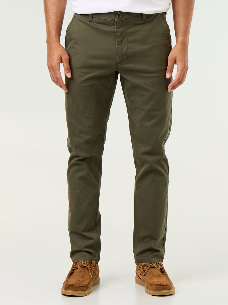 Pantaloni chino slim Verde - Kiabi