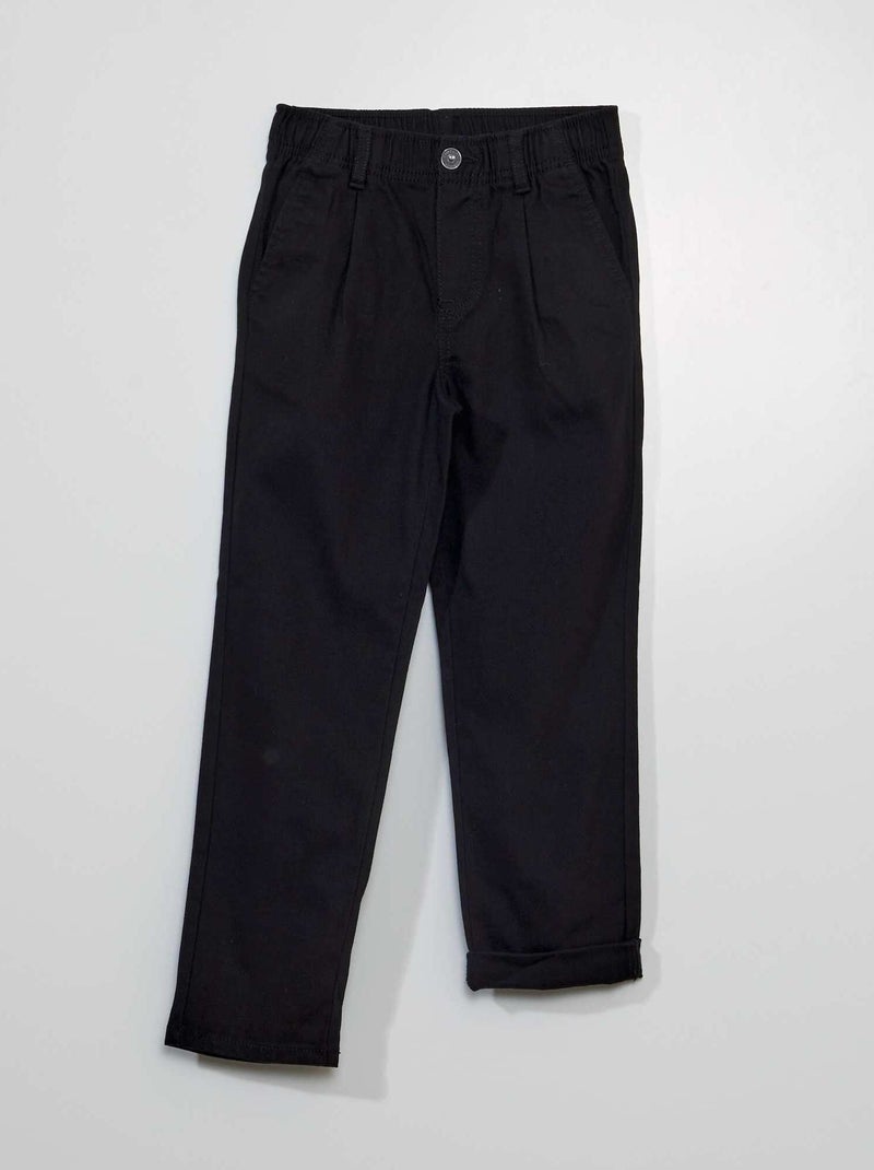 Pantaloni chino stretch nero - Kiabi