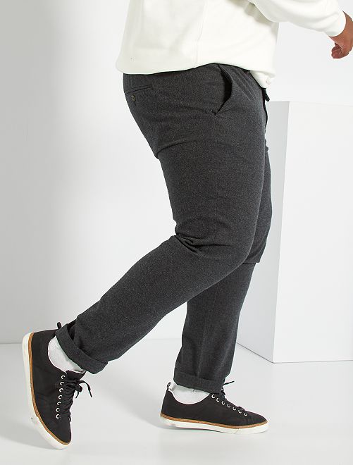 Pantaloni chino taglio slim in cotone garzato - grigio - Kiabi - 22.00€
