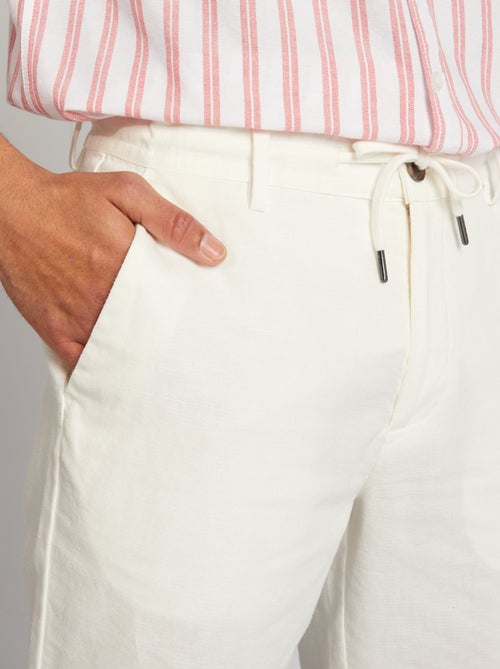 Pantaloni chino taglio slim in misto lino - Kiabi