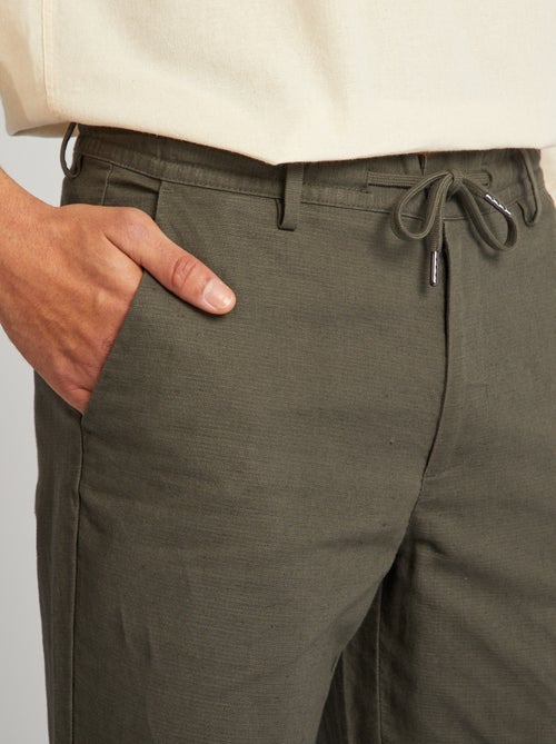 Pantaloni chino taglio slim in misto lino - Kiabi