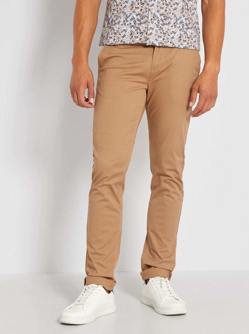 Pantaloni chino taglio slim L30 BEIGE - Kiabi