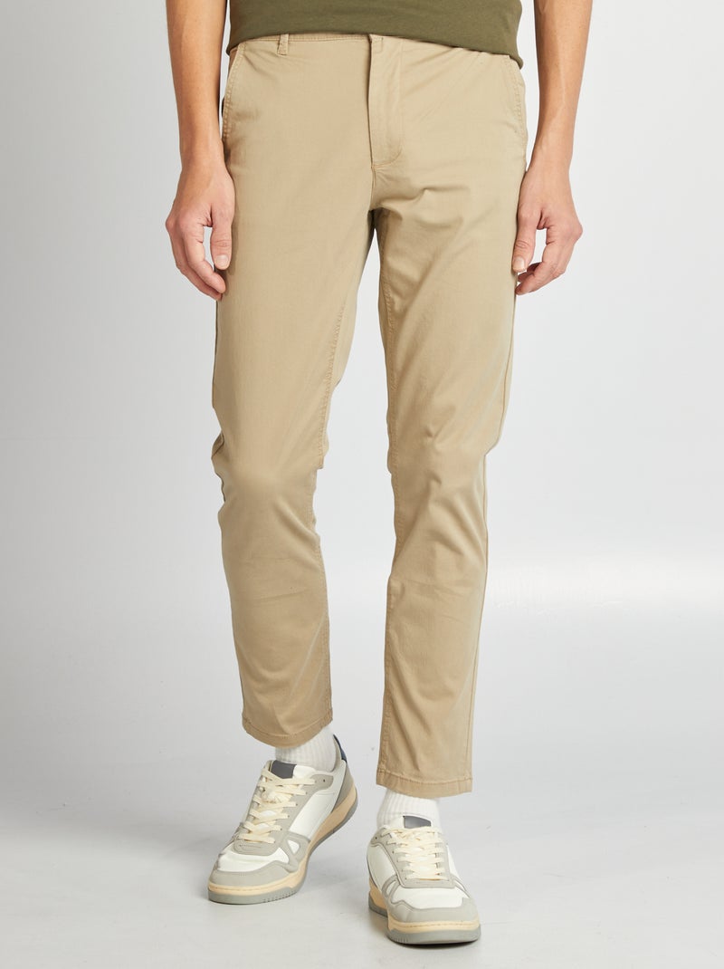 Pantaloni chino taglio slim L30 BEIGE - Kiabi