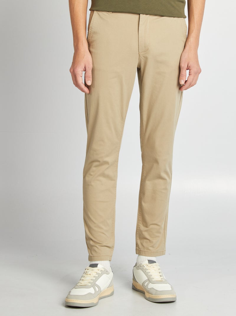 Pantaloni chino taglio slim L30 BEIGE - Kiabi