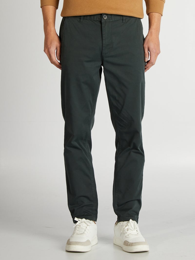 Pantaloni chino taglio slim L30 KAKI - Kiabi
