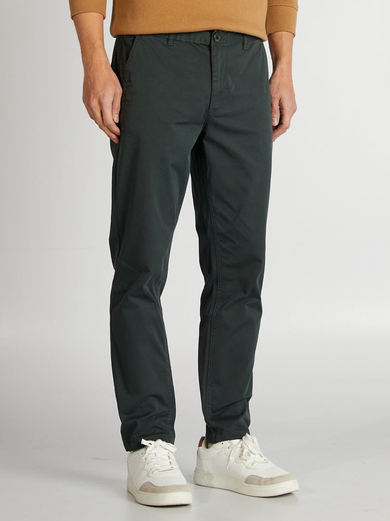 Pantaloni chino taglio slim L30 KAKI - Kiabi