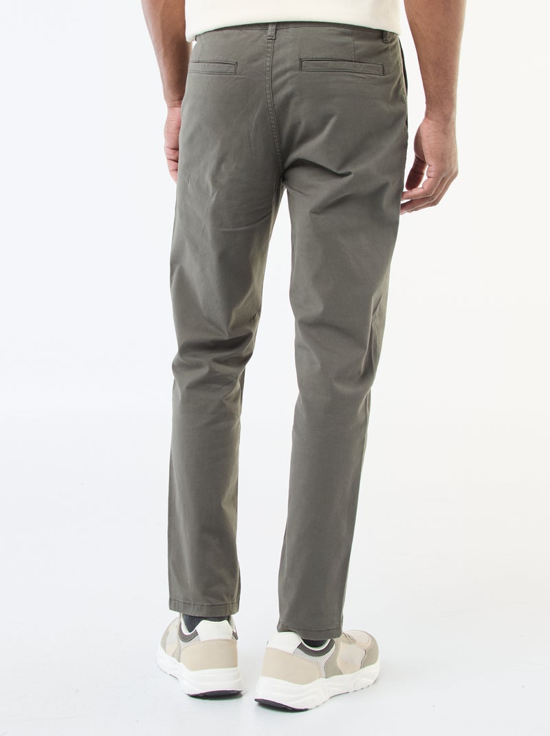 Pantaloni chino taglio slim L30 Kaki - Kiabi