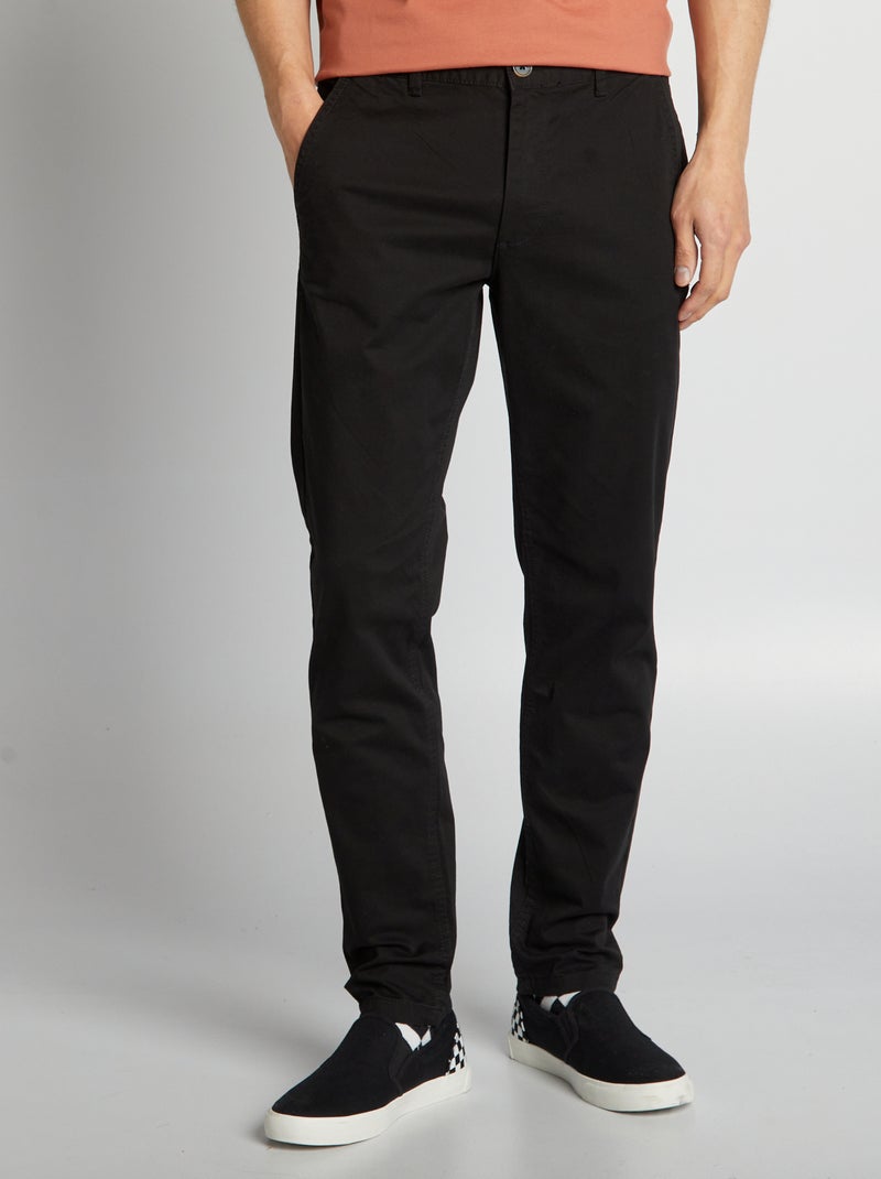 Pantaloni chino taglio slim L30 NERO - Kiabi