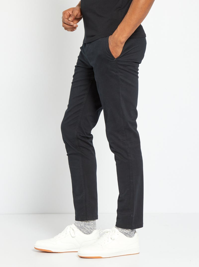 Pantaloni chino taglio slim L30 NERO - Kiabi