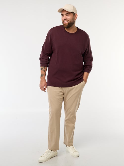 Pantaloni chino tinta unita in cotone stretch - Kiabi