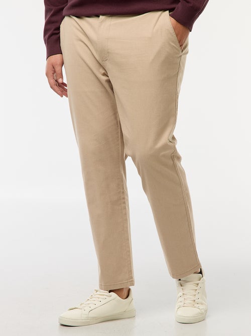 Pantaloni chino tinta unita in cotone stretch - Kiabi
