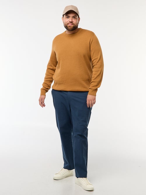 Pantaloni chino tinta unita in cotone stretch - Kiabi