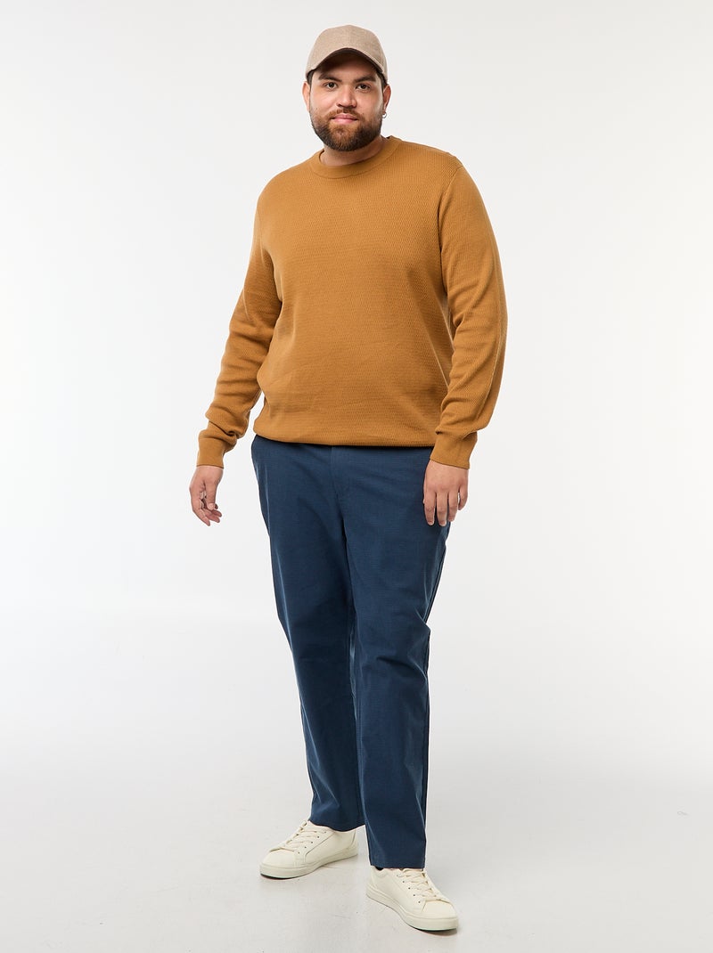Pantaloni chino tinta unita in cotone stretch Blu - Kiabi