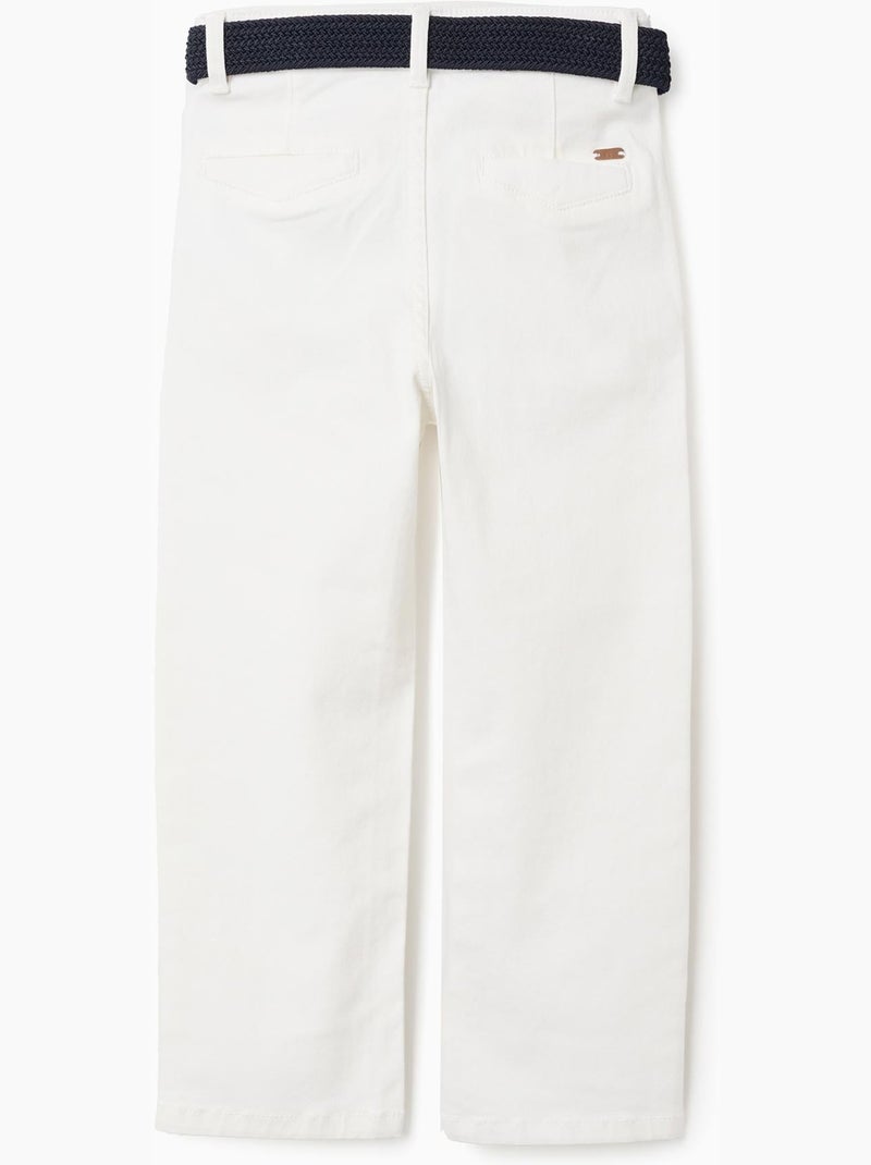 Pantaloni chino twill slim fit con cintura Bianco - Kiabi