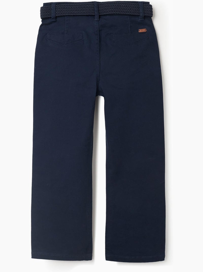Pantaloni chino twill slim fit con cintura Blu scuro - Kiabi