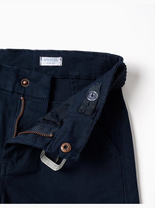 Pantaloni chino twill slim fit con cintura - Kiabi