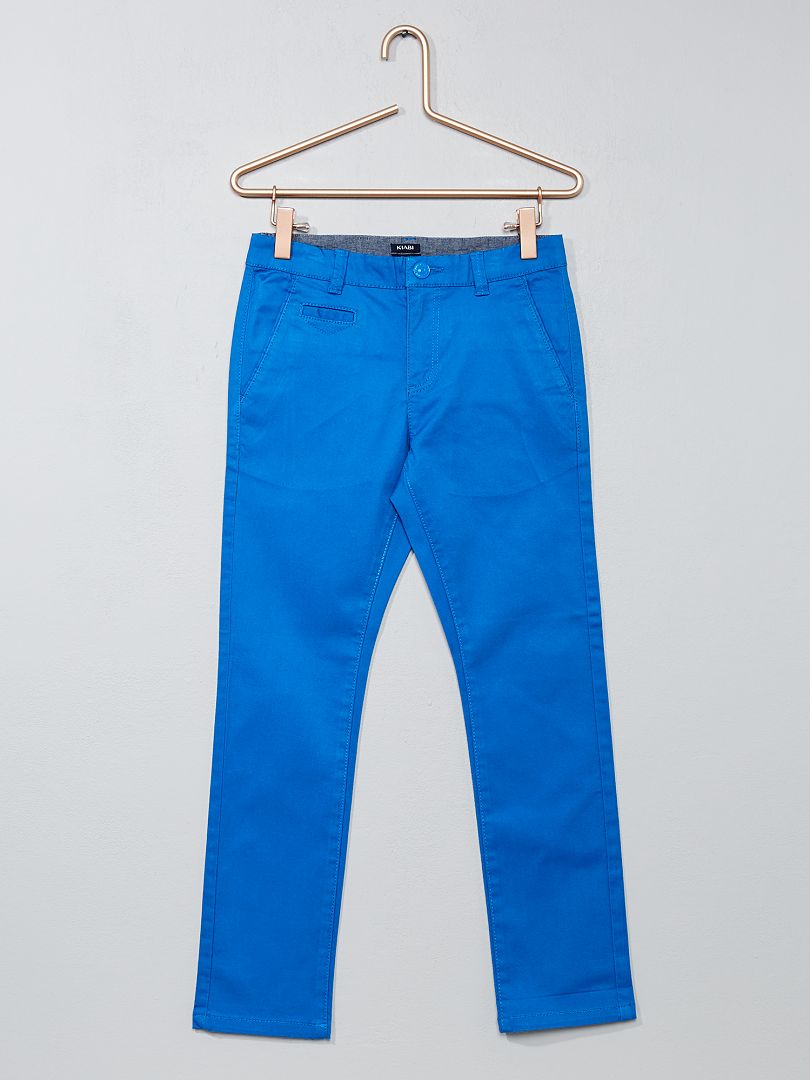 Pantaloni chino twill taglio slim blu - Kiabi