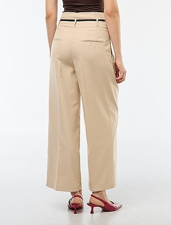 Pantaloni city a gamba larga con cintura sottile