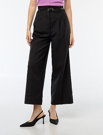 Pantaloni city a gamba larga con cintura sottile