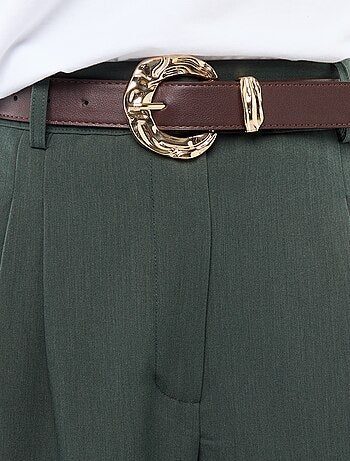 Pantaloni city a taglio ampio con cintura