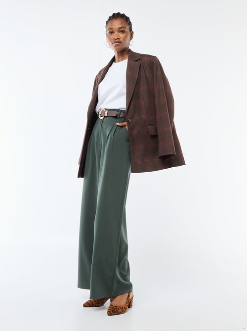 Pantaloni city a taglio ampio con cintura - Kiabi