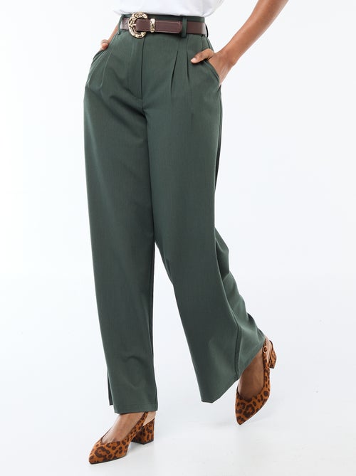 Pantaloni city a taglio ampio con cintura - Kiabi