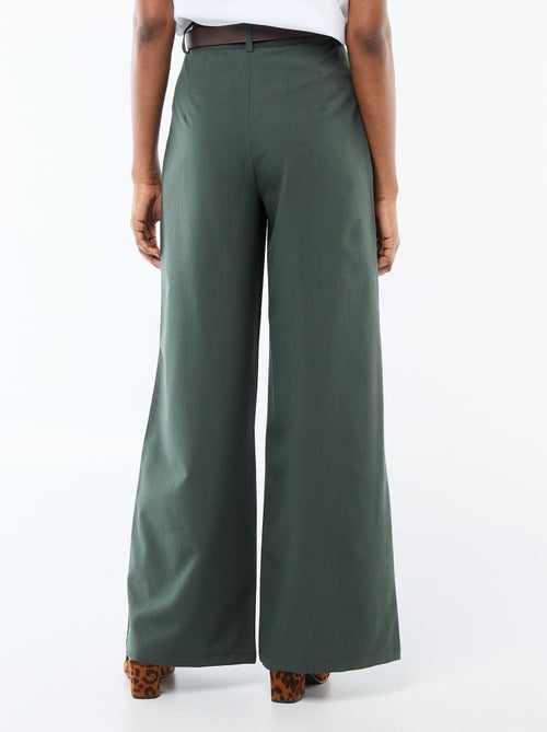 Pantaloni city a taglio ampio con cintura - Kiabi