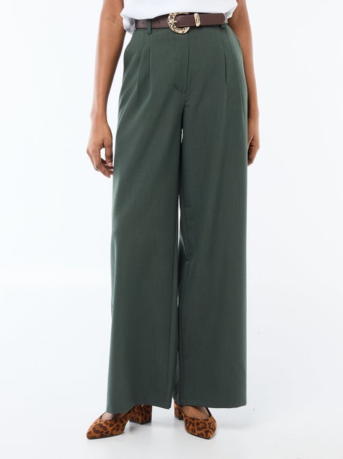 Pantaloni city a taglio ampio con cintura - Kiabi