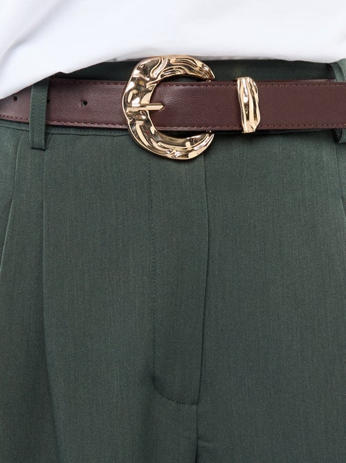 Pantaloni city a taglio ampio con cintura - Kiabi