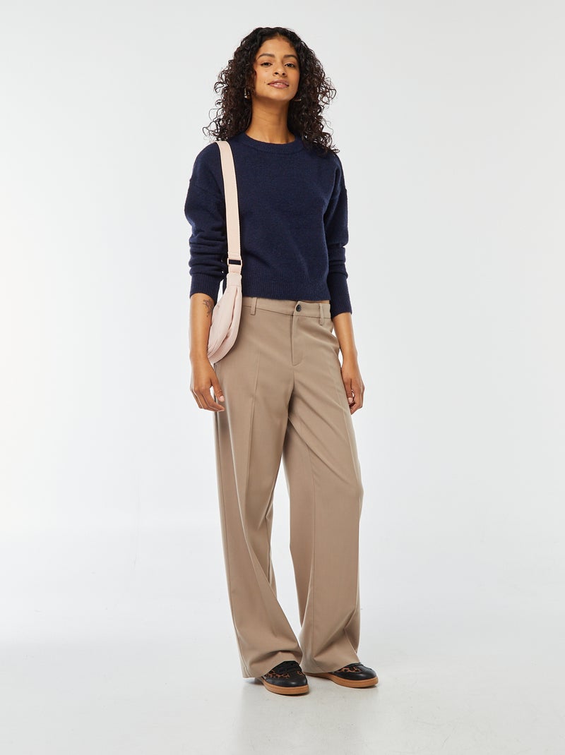Pantaloni city larghi con pinces Beige - Kiabi