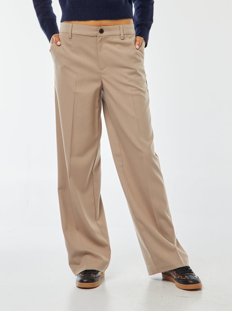 Pantaloni city larghi con pinces Beige - Kiabi