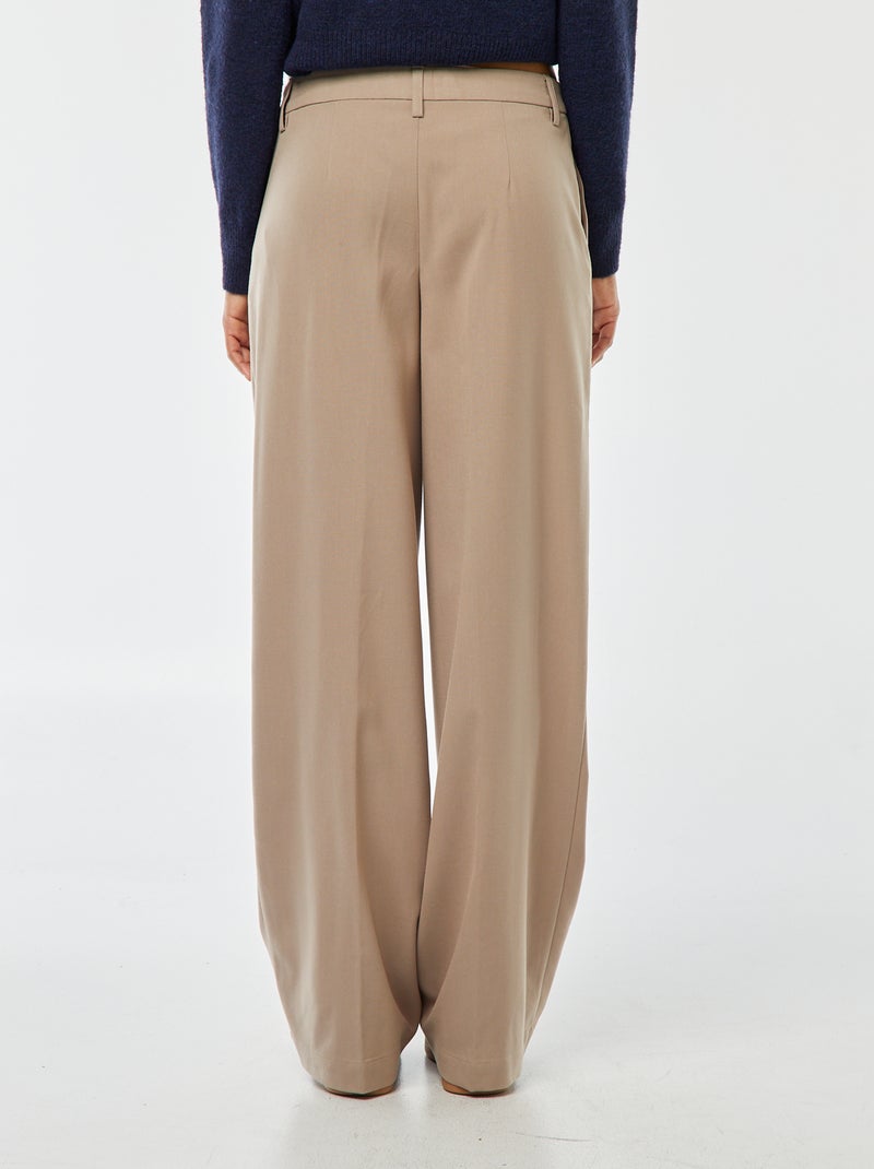 Pantaloni city larghi con pinces Beige - Kiabi