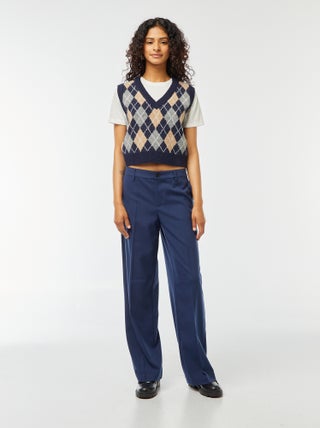 Pantaloni city larghi con pinces