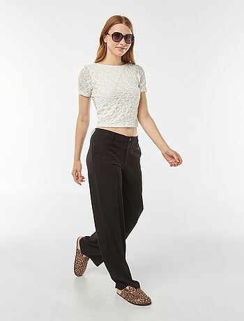 Pantaloni city larghi con pinces
