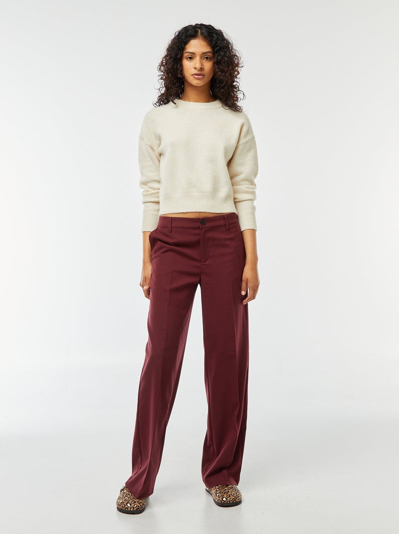 Pantaloni city larghi con pinces rosso - Kiabi