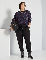Saldi pantaloni eleganti taglie forti a prezzi scontati da donna - moda Taglie  forti donna | nero | Kiabi