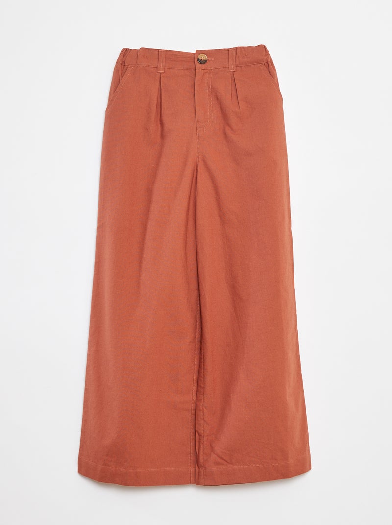 Pantaloni colorati wide leg Marrone - Kiabi