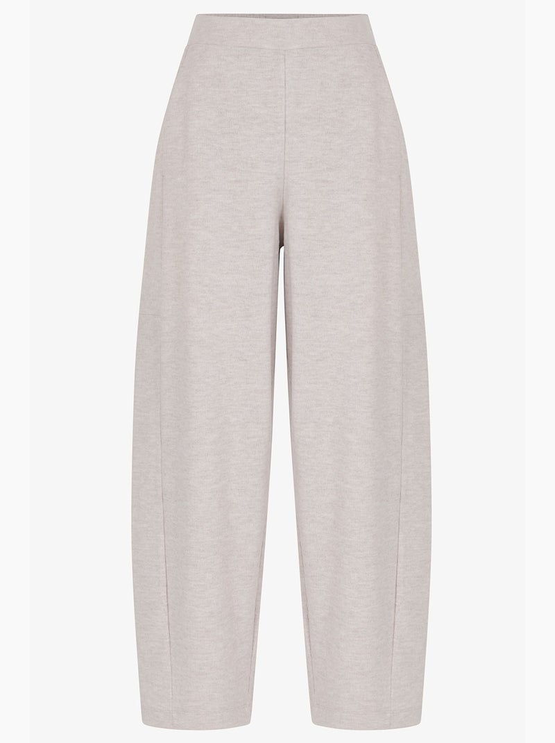 Pantaloni comfort caldi melange a vita alta penti Ecru - Kiabi