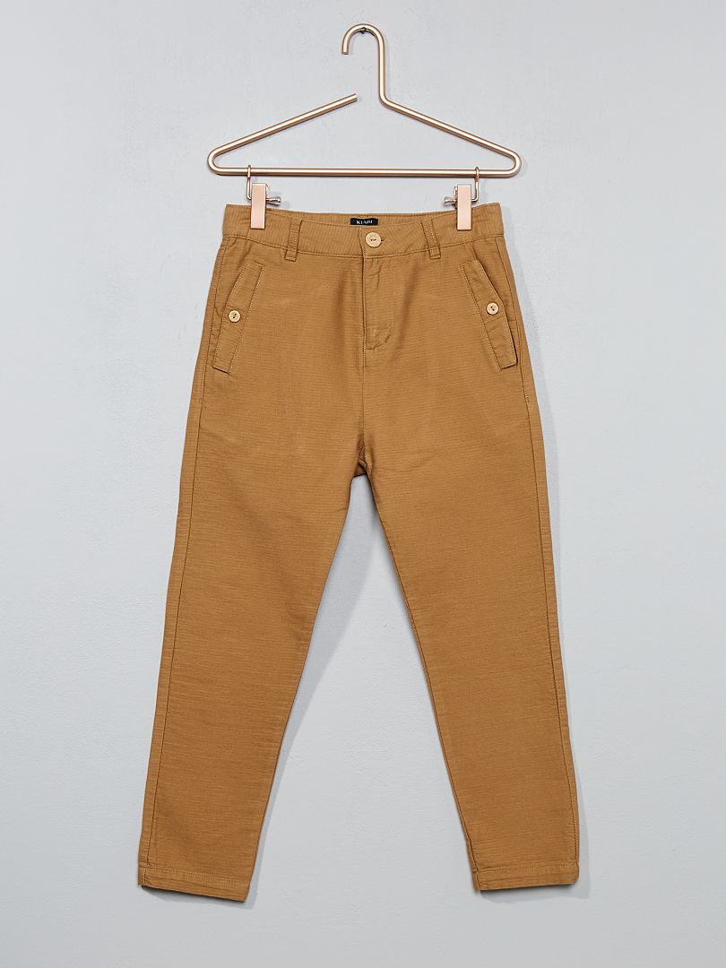 Pantaloni comfort testurizzati BEIGE - Kiabi