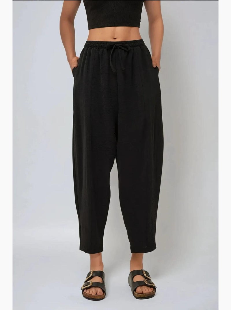 Pantaloni comodi con elastico in vita hiccup Nero - Kiabi