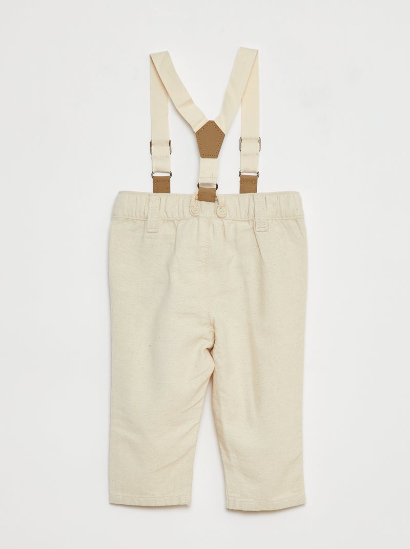 Pantaloni con bretelle BIANCO - Kiabi