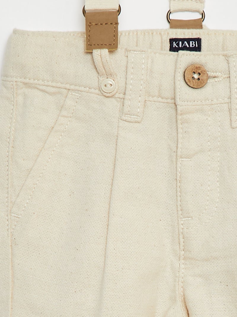 Pantaloni con bretelle BIANCO - Kiabi