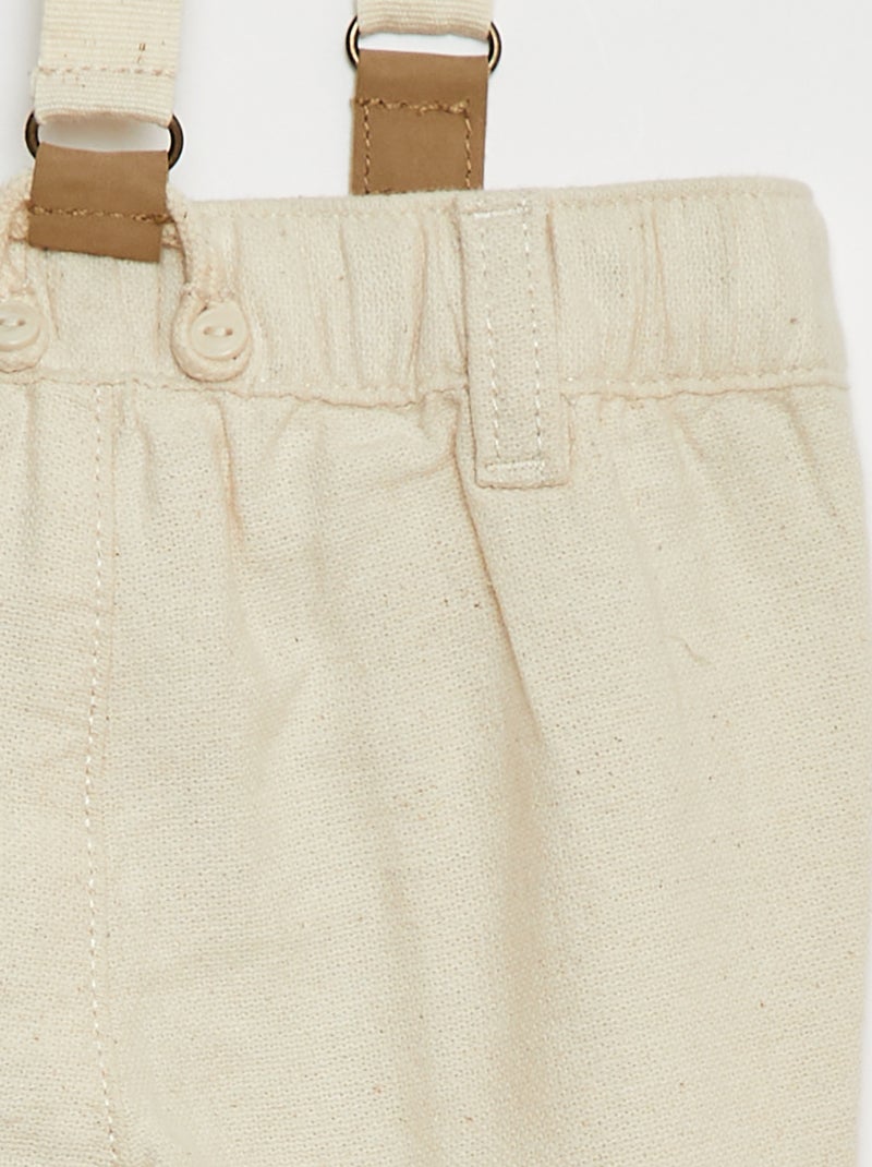 Pantaloni con bretelle BIANCO - Kiabi